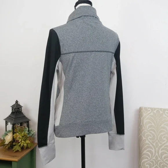 VS PINK Ultimate Cowl Neck Sweatshirt Sz L Heather Grey Active Victoria's Secret - Picture 7 of 9